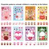 32 Sheets Valentine Stickers for Kids, Valentine's Day Make a Face Stickers, Make Your Own Stickers 8 Designs of Animal Owl Rabbit Bear Stickers for Boys Girls view 4