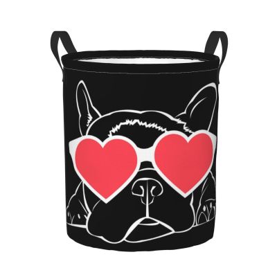Foruidea Cute Bulldog Laundry Basket,Laundry Hamper,Collapsible Storage Bin, Oxford Fabric Clothes Baskets,Nursery Hamper For Home,Office,Dorm,Gift Basket