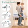 Babelio Metal Baby Gate, 29-43" Auto Close Easy Install Pet Gate PressGuard P7, Extra Wide Walk Thru Child Safety Gate, 30" Tall Pressure Mounted Dog Gate for Doorways & Stairs, White view 4