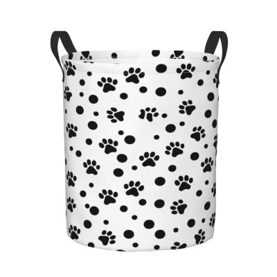 Foruidea Dalmatian Spot And Paws Dog Laundry Basket,Laundry Hamper,Collapsible Storage Bin, Oxford Fabric Clothes Baskets,Nursery Hamper For Home,Office,Dorm,Gift Basket