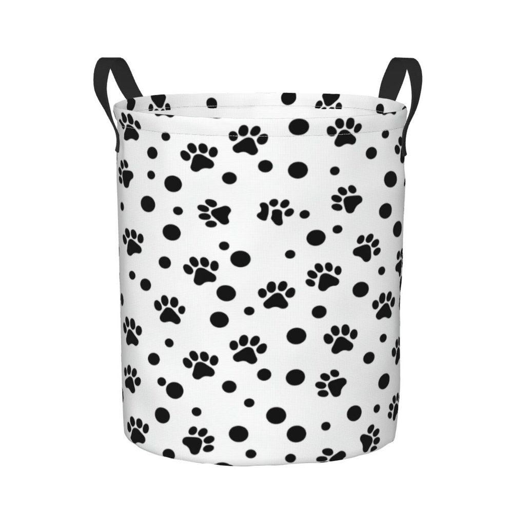 Foruidea Dalmatian Spot And Paws Dog Laundry Basket,Laundry Hamper,Collapsible Storage Bin, Oxford Fabric Clothes Baskets,Nursery Hamper For Home,Office,Dorm,Gift Basket