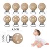 30 Pieces Wood Teething Grasping Toy Suspender Clips Natural Beech Wood Holder Charm DIY Chain Accessories view 4