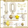 10th Birthday Decorations Sand White Gold,10th Balloon Arch Garland Kit With Number 10 Foil Balloons,Happy Birthday Banner for Girl Boy 10 Party Decoration view 2