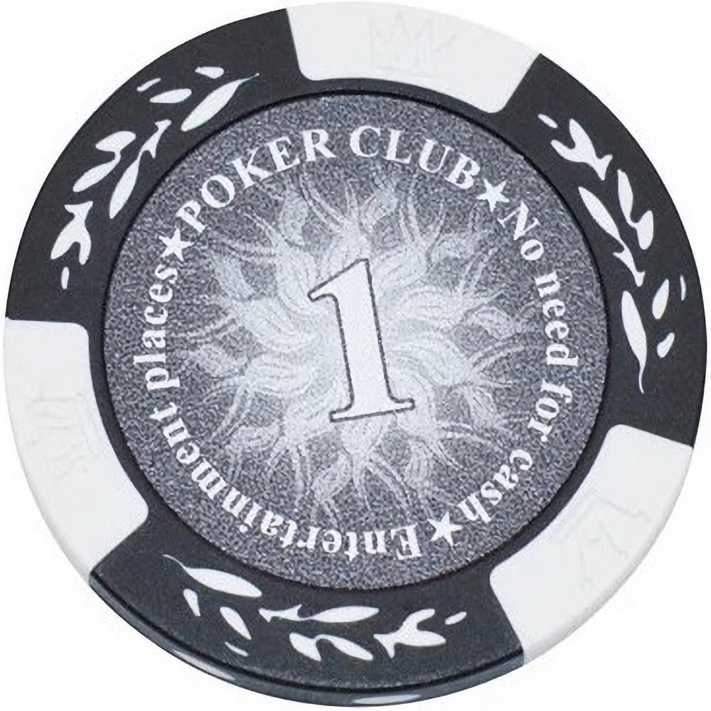 20PCS Poker Chips Club Games Chips, 14g Monte Carlo Clay Poker Set Texas Holdem Blackjack Values $1-$10000 Selectable for Playing Game Family Friends Party (Color : 20pcs, Size : $1)