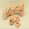 Free Shipping Natural Wooden Tractor-Constructor with Trailer, BT20 : Eco-Friendly Gift with Montessori and Waldorf Educational Influence Lotes Toys Baby Gift view 3