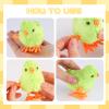 3 otters 12PCS Wind Up Chick Toys, Colorful Wind-Up Jumping Cute Chicken Plush Chicks Toys for Kids Goodie Bags, Party Favors view 4