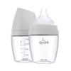 BuubiBottle Mini Slow Flow Bottle for Newborn Babies by Quark - with Anti-Colic RealFeel Nipple to Simulate Breastfeeding - BPA-Free, PVC-Free, Toxin-Free - 5 Oz Bottle with Lid, 2 Pack - Gray view 1