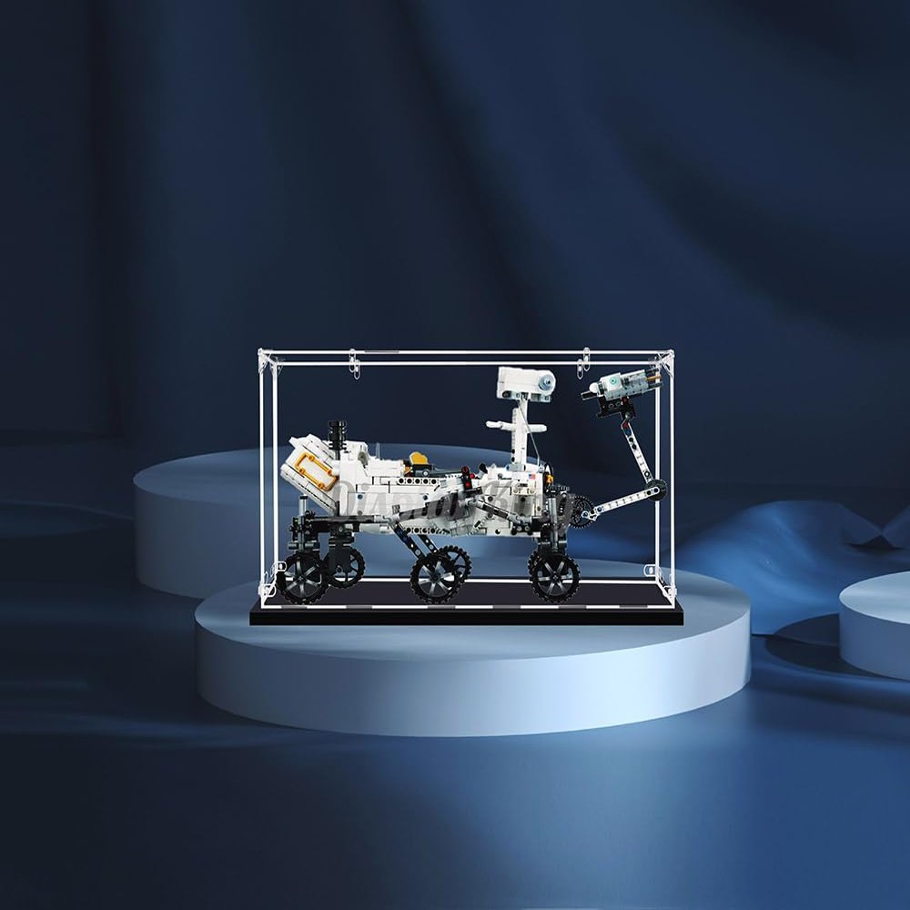 Acrylic display case compatible with Mars Rover Perseverance 42158 3mm Thickness dust-Free and Crystal Clear Display case with Screw (Model Set is not Included) (No background)
