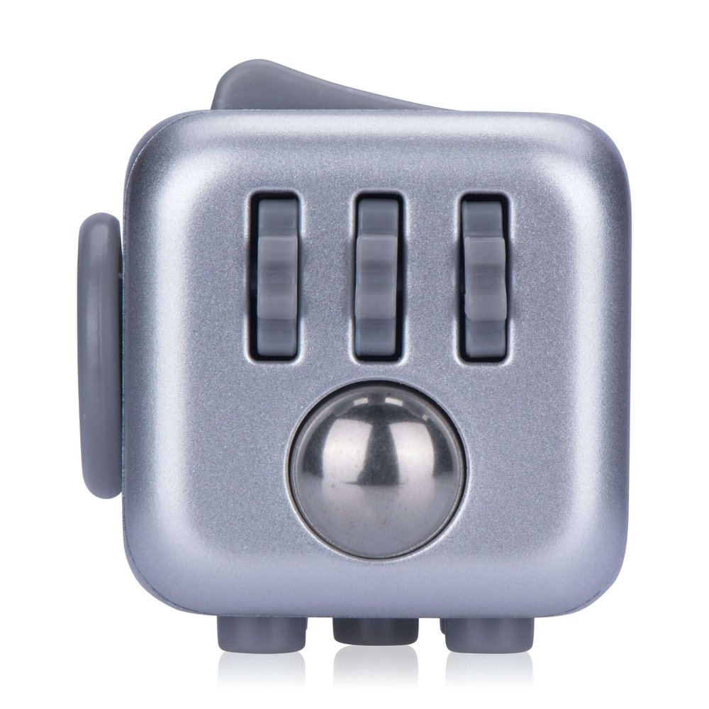 Antsy Labs The Original Fidget Cube, Stress & Anxiety Relief Desk Toy with 6 Sides, Gadget for Focus, Sensory Processing Challenges, Fun Gift for Kids, Teens, and Adults, Pocket-Sized, Silver Cut