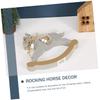 HONMEET Mini Rocking Horse Desktop Ornament Wooden Rocking Horse Decor for Kids Room Table Decoration Christmas Party Accent view 3