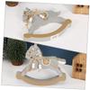 HONMEET Mini Rocking Horse Desktop Ornament Wooden Rocking Horse Decor for Kids Room Table Decoration Christmas Party Accent view 4