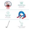 Best Choice Products 3-in-1 Toddler Basketball Hoop Sports Activity Center Grow with Me Indoor Outdoor Adjustable Play Set for Game Room, Kids, Children w/Soccer Goal, Golf, Stickers view 3