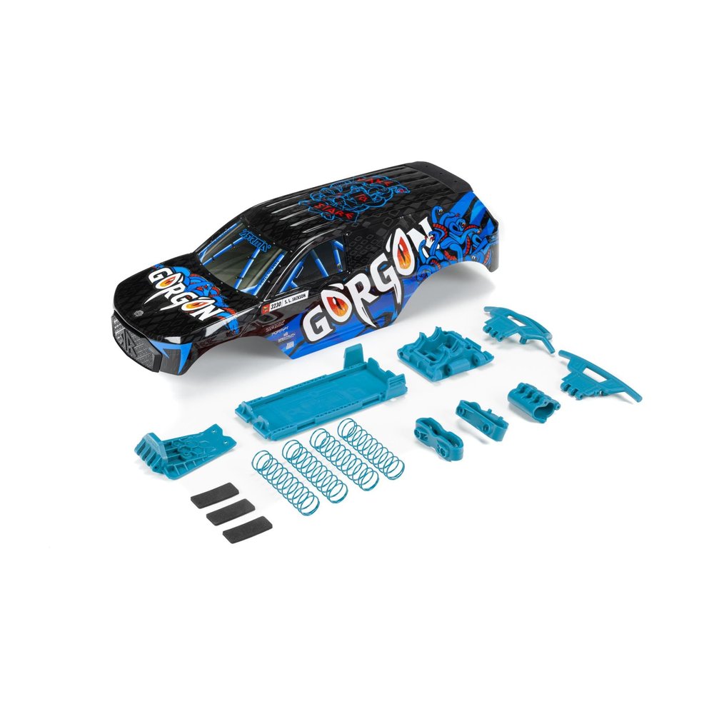 ARRMA Gorgon Painted Decaled Trimmed Body Set (Blue), ARA402355
