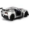 2019 Chevy Corvette ZR1#2 Silver with Black and Orange Stripes GT Racing Series 1/24 Diecast Model Car by Motormax 73785silver view 2