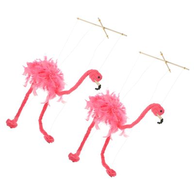 2pcs Flamingo Marionette Puppet Interactive String Puppets for Storytelling and Performance Lightweight Animal Design for Boys and Girls and Family Fun