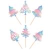 30 PCS Christmas Tree Cupcake Toppers Glitter Merry Christmas Cupcake Picks Christmas Tree Cake Decorations for Christmas Tree Theme Xmas Holiday Baby Shower Birthday Party Supplies Silver view 3