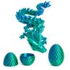 Flavery 3D Dragon Egg with Flexible Pearly Sheen Dragon Inside, 3D Printed Surprise Gift, Articulated Dragon Egg Fidget Toy, Dragon Figurine Decor (12 Dragon,Green Mix Blue) view 1