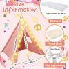 Lemosae 6 Pack Sleepovers Teepee Tent for Kids Bulk with Mattress Sheet Light,Natural Cotton Washable Indoor Play Tent for Birthday Slumber Party Girls Boys Pajama Movie Night Supplies(Pink) view 2