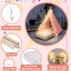 Lemosae 6 Pack Sleepovers Teepee Tent for Kids Bulk with Mattress Sheet Light,Natural Cotton Washable Indoor Play Tent for Birthday Slumber Party Girls Boys Pajama Movie Night Supplies(Pink) view 3