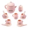 TYRY.HU 7Pcs Silicone Tea Party Set for Little Girls, BPA Free Kids Tea Set, Dishwasher Safe Tea Set for Toddlers Age Over 3 Years Old Toys, Pink view 1
