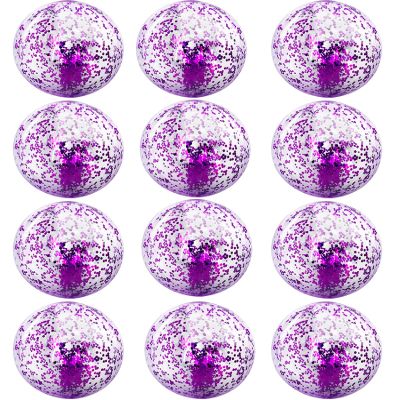 12 Pack Inflatable Beach Balls Bulk 16" Glitters Pool Toys Balls for Pool, Beach, Summer Pool Party - Swimming Pool Game Water Beach Toys Kid Party Favor Valentine Decorations Blow Up Grape Beach Ball