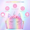 JYPS 7PCS Toddler Purse for Girl, Girls Wallet with Pretend Play Toys, Princess Toys with Kids Dress Up Jewelry Set (Rainbow Crown Unicorn) view 3