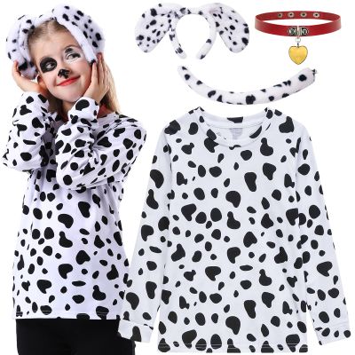 101 Days of School Costume Kids, Boys Dalmatian Clothes Shirt Outfit Ears Headband Accessories,6