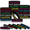 BBTO 48 Pieces Happy Birthday Rubber Bracelets Silicone Stretch Wristbands Colored Silicone Bracelets for Birthday Party Supplies(Cool Style) view 1