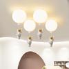 Jadssox White Ceiling Lamp Cartoon Semi Flush Mount Ceiling Light with Astronaut Deco Cartoon Balloon Ceiling Lights Small Chandeliers for Kids Room Kindergarten Children's Room view 2