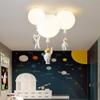 Jadssox White Ceiling Lamp Cartoon Semi Flush Mount Ceiling Light with Astronaut Deco Cartoon Balloon Ceiling Lights Small Chandeliers for Kids Room Kindergarten Children's Room view 3