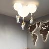 Jadssox White Ceiling Lamp Cartoon Semi Flush Mount Ceiling Light with Astronaut Deco Cartoon Balloon Ceiling Lights Small Chandeliers for Kids Room Kindergarten Children's Room view 4