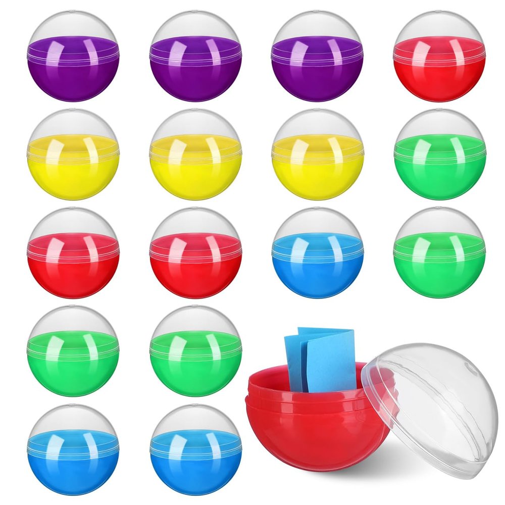 PRETYZOOM 50Pcs 1.77 Inch Clear Fillable Capsules for Vending Machines Reusable Round Plastic Containers Party Favors Diy Craft Storage