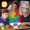 BBnote 64PCS Stack Game for Adult & Kids, Tetra Board Tower Games for Family Travel Party, 2 Players Balance Stacking Toy, Team Toys Building Block view 1