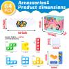 BBnote 64PCS Stack Game for Adult & Kids, Tetra Board Tower Games for Family Travel Party, 2 Players Balance Stacking Toy, Team Toys Building Block view 2