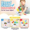 BBnote 64PCS Stack Game for Adult & Kids, Tetra Board Tower Games for Family Travel Party, 2 Players Balance Stacking Toy, Team Toys Building Block view 3