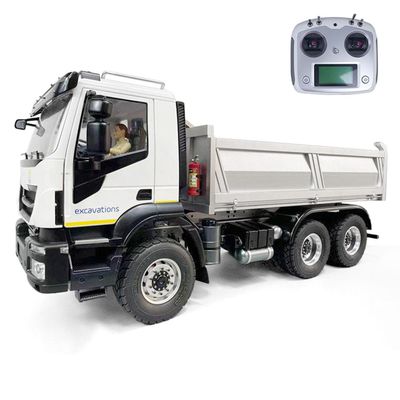 wheelfun 1/14 6x4 RC Hydraulic Dumper Trucks CNC Axles Metal Remote Control Tipper Car Motor ESE Servo I6S Radio Controller