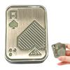 JUDIXY Fidget Toys, Poker Fidget Slider, Glow in Dark Metal Fidget Push Card, Fidget Toys for Adults, Relieve Stress Anxiety ADHD, Gift for Boyfriend, Husband and Father (Silver A) view 1