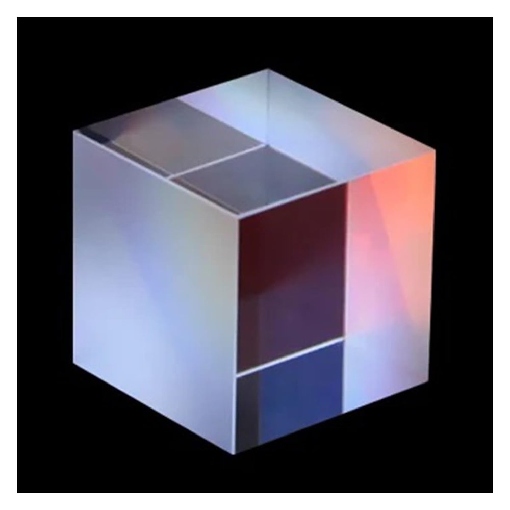 Artsim Prisms & Kaleidoscopes Dichroic 22 * 22 * 22mm Optical Color Prism Four-Sided Light K9 Crystal for Teaching Experiment Science Classroom Optics Kits