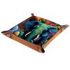 Dice Tray Colorful Elephants Dice Rolling Tray Holder Storage Box for RPG DND Table Games, Double Sided Folding Thick PU Leather view 1