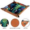 Dice Tray Colorful Elephants Dice Rolling Tray Holder Storage Box for RPG DND Table Games, Double Sided Folding Thick PU Leather view 3