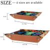 Dice Tray Colorful Elephants Dice Rolling Tray Holder Storage Box for RPG DND Table Games, Double Sided Folding Thick PU Leather view 4