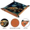 Double Sided Dice Tray, PU Leather Dice Holder Portable Folding Dice Rolling Tray for use as DND Dice Tray D&D Dice Tray or Dice, Starry Sea Turtle view 3