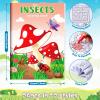 BenLouis 24 Insects Mini Coloring Books Kids with 24 Stacking Crayons Spring Bugs Party Favors Activity Books Bulk for Kids Butterfly Bee Goodie Bag Gift Stuffer Classroom Reward view 2