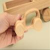 Free Shipping Natural Wooden Car with Trailer Set Including 2 Small Cars, Item ID BT74 SET3: Eco-Friendly Gift with Montessori and Waldorf Educational Influence Lotes Toys Baby Gift view 4