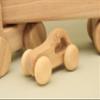 Free Shipping Natural Wooden Car with Trailer Set Including 2 Small Cars, BT74 SET4 : Eco-Friendly Gift with Montessori and Waldorf Educational Influence Lotes Toys Baby Gift view 4