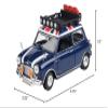 1961-1967 Morris Mini Cooper RHD (Right Hand Drive) Dark Blue with British Flag on The Top and Roof Rack City Classics Series 1/18 Diecast Model Car by Motormax 79741 view 2