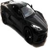 2020 Chevy Corvette C8 Stingray Black with Gray Stripes 1/24 Diecast Model Car by Motormax 79360black view 1