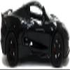 2020 Chevy Corvette C8 Stingray Black with Gray Stripes 1/24 Diecast Model Car by Motormax 79360black view 2
