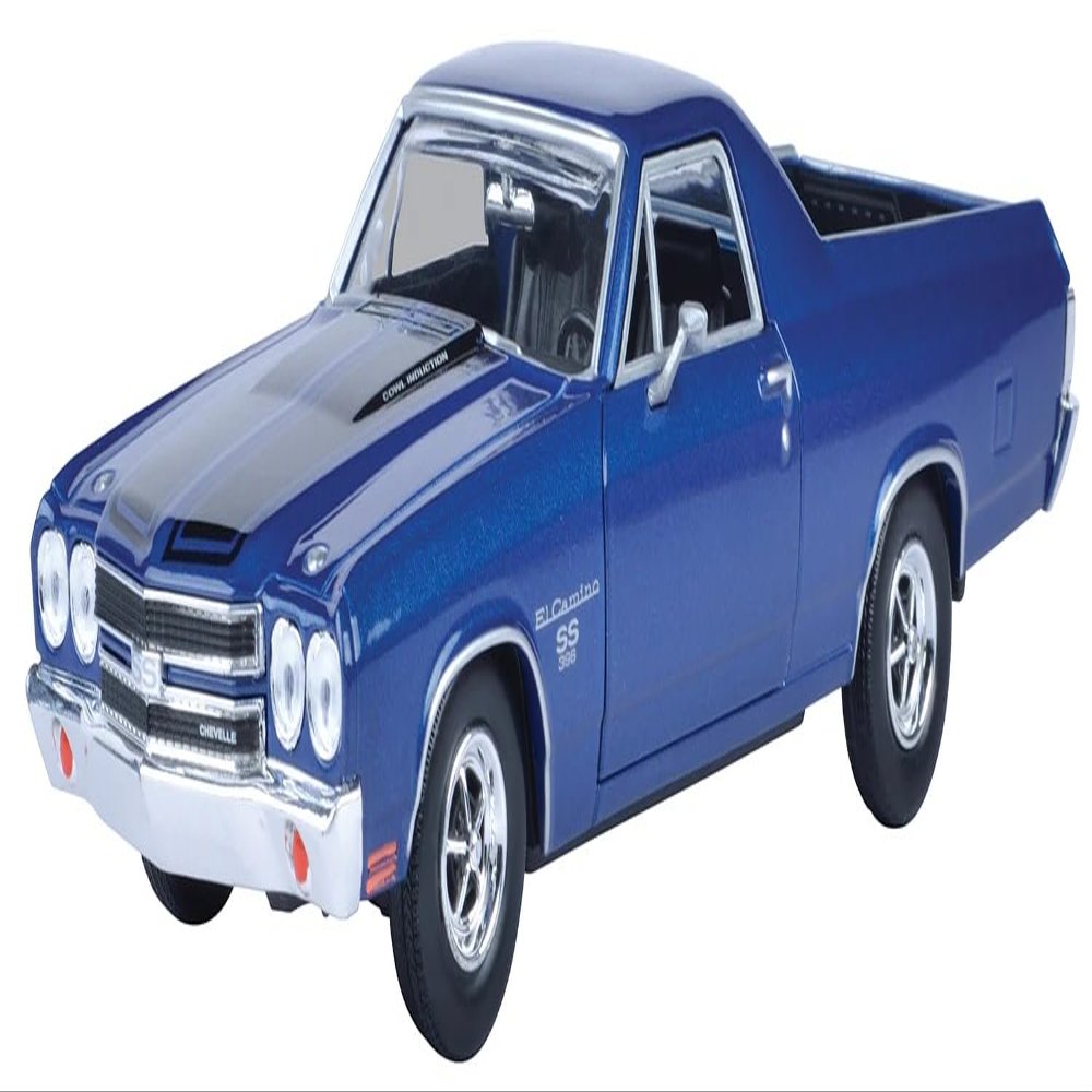 1970 Chevy El Camino SS 396 Dark Blue Metallic with Black Stripes 1/24 Diecast Model Car by Motormax 79347blue