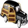 1949 Woody Wagon Black 1/24 Diecast Model Car by Motormax 73260black view 1